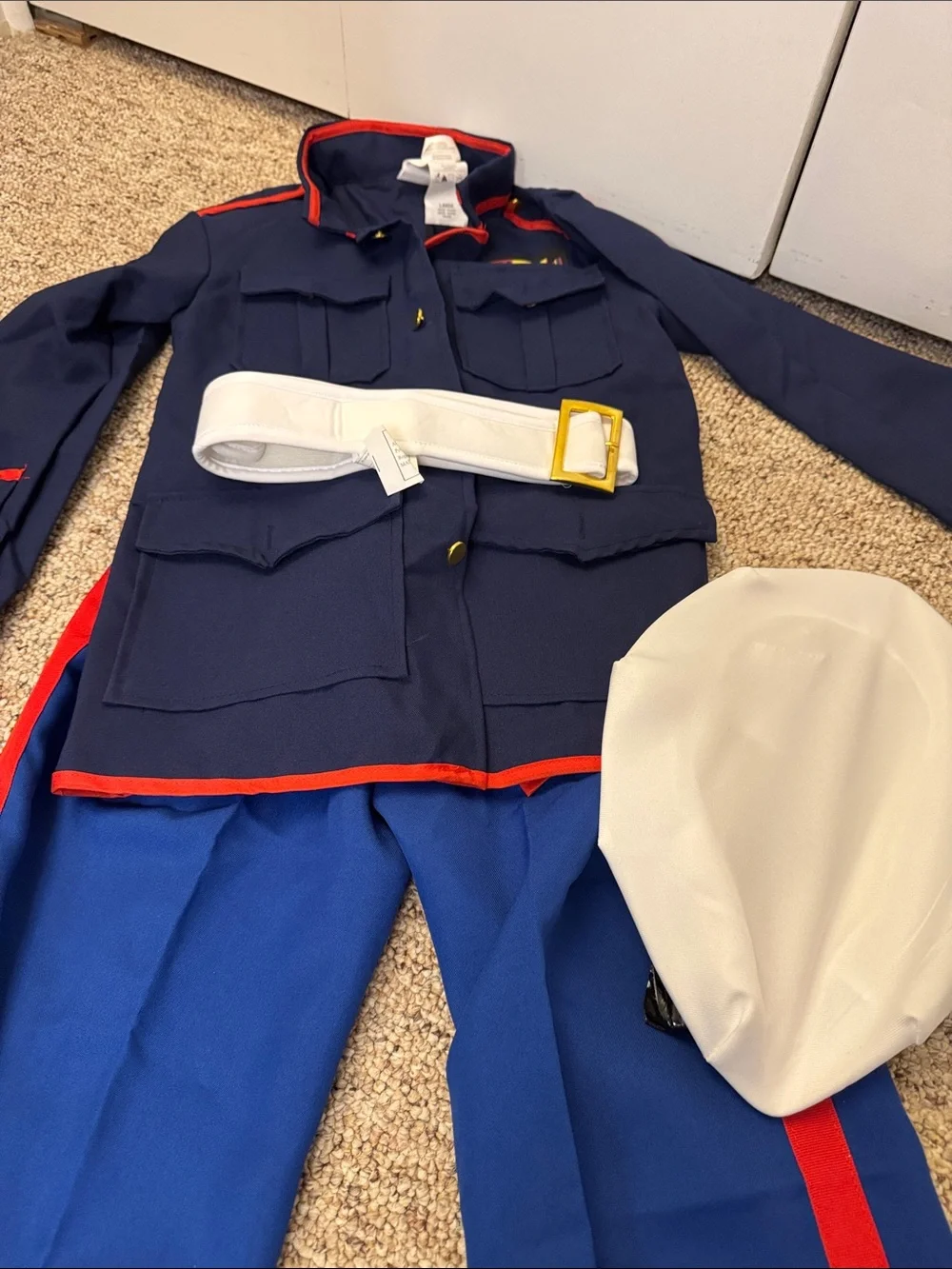 Marine Dress Blue Kids Costume - Black & Blue (large)